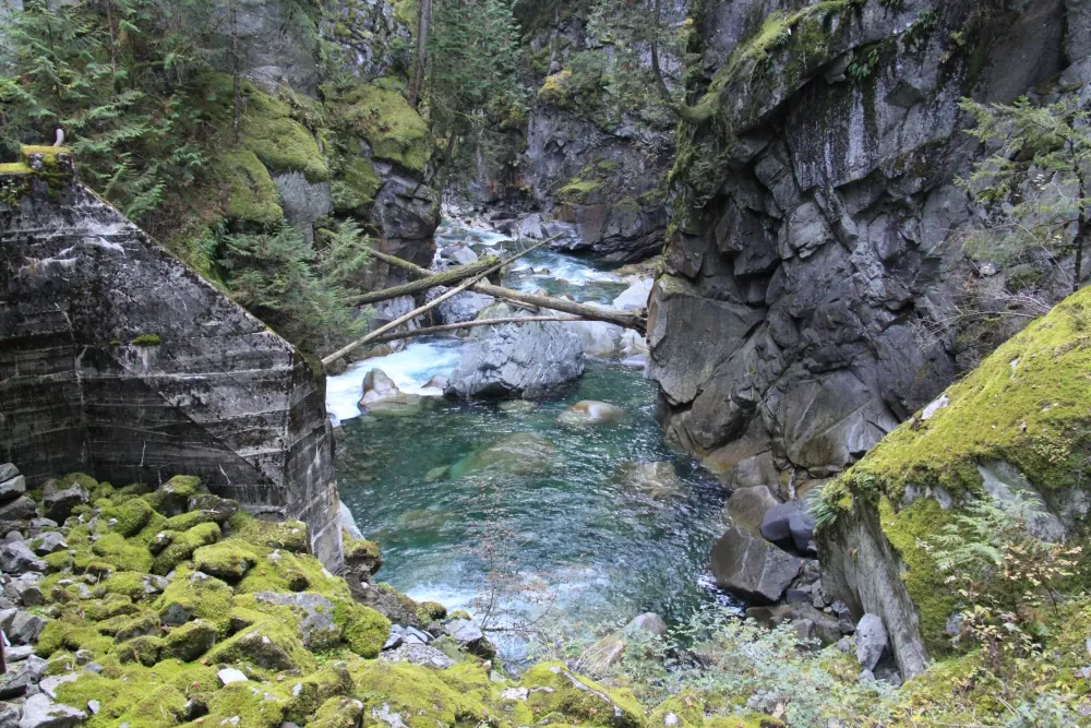 Coquihalla River canyon at the Othello Tunnels, where the walk starts