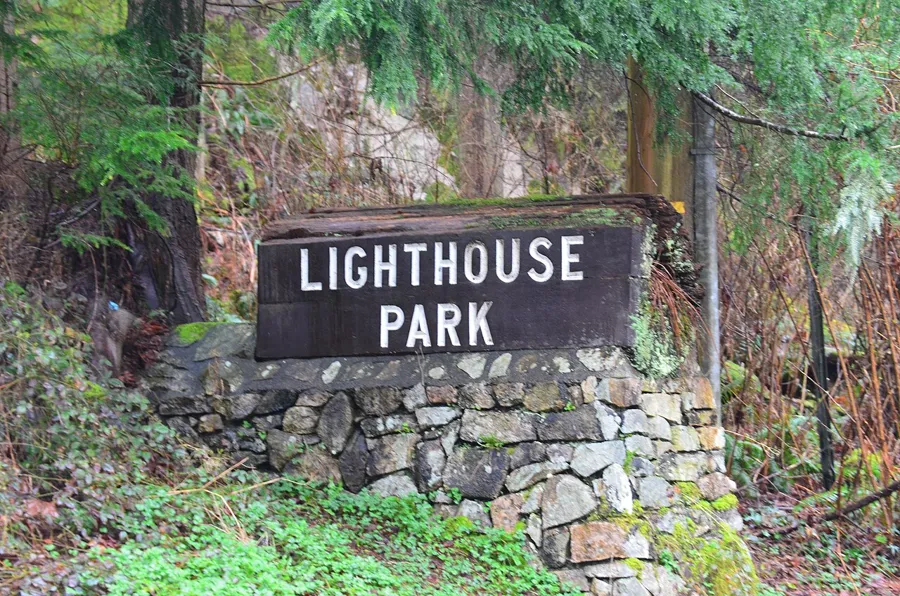 Lighthouse Park entrance sign, West Vancouver